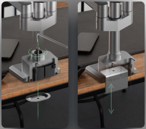 ICY BOX Masa montajlı, 32'' (81 cm) üç monitör için monitör standı IB-MS525-T