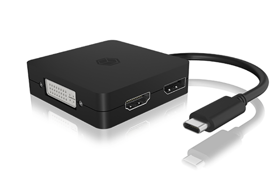 ICY BOX 4-in-1 Type-C® HDMI & DisplayPort™ & VGA & DVI Adapter